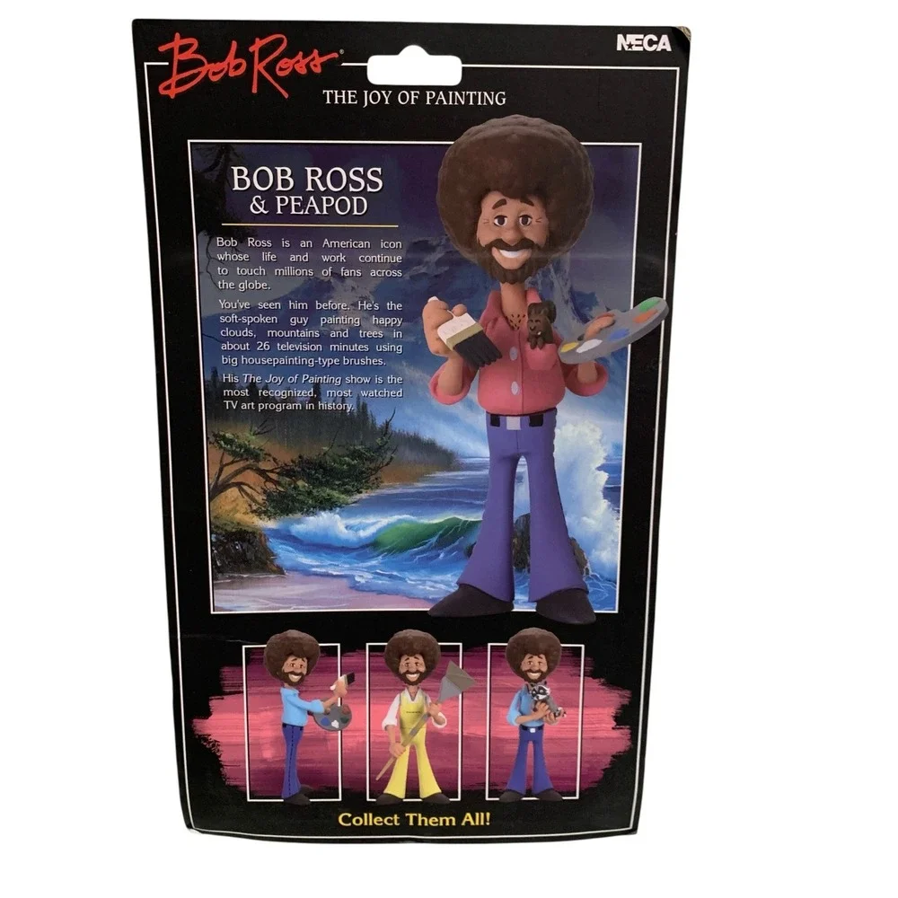 Bob Ross Joy of Painting Figure NECA Peapod w/ Palette Brush MOC